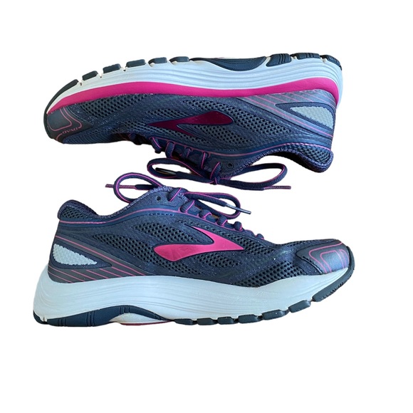 Brooks Dyad 9 Dark Blue/Fuchsia Running Shoes Womens 6.5M - Picture 1 of 8